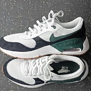 Nike Air Max White and Dark Green Sneakers